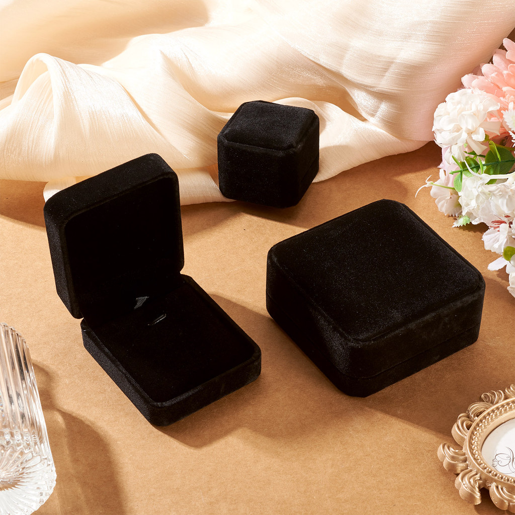 3pcs Set Velvet Jewelry Boxes for Display & Packaging